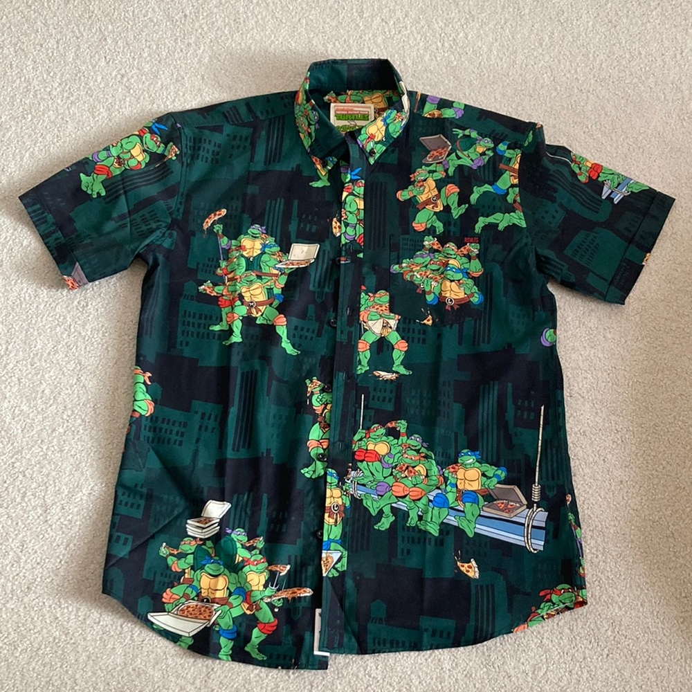 RSVLTS Teenage Mutant Ninja Turtles Button Down Shirt Size L